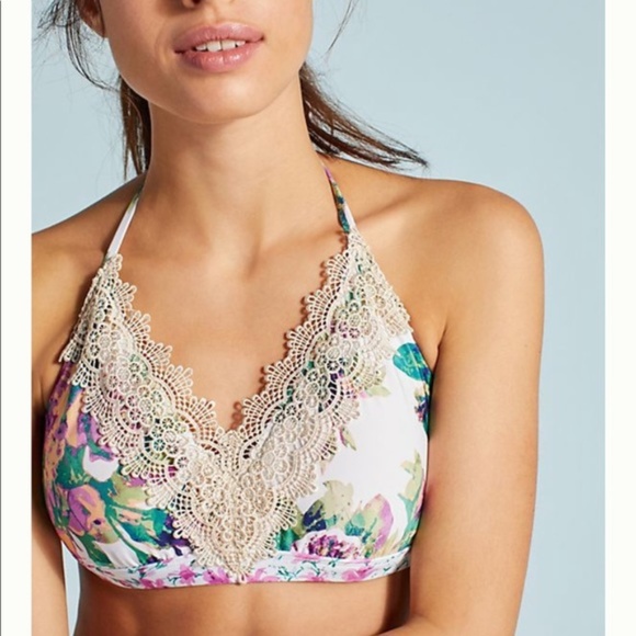 anthropologie Other - Anthropologie Allihop Laced Halter Bikini Top NEW